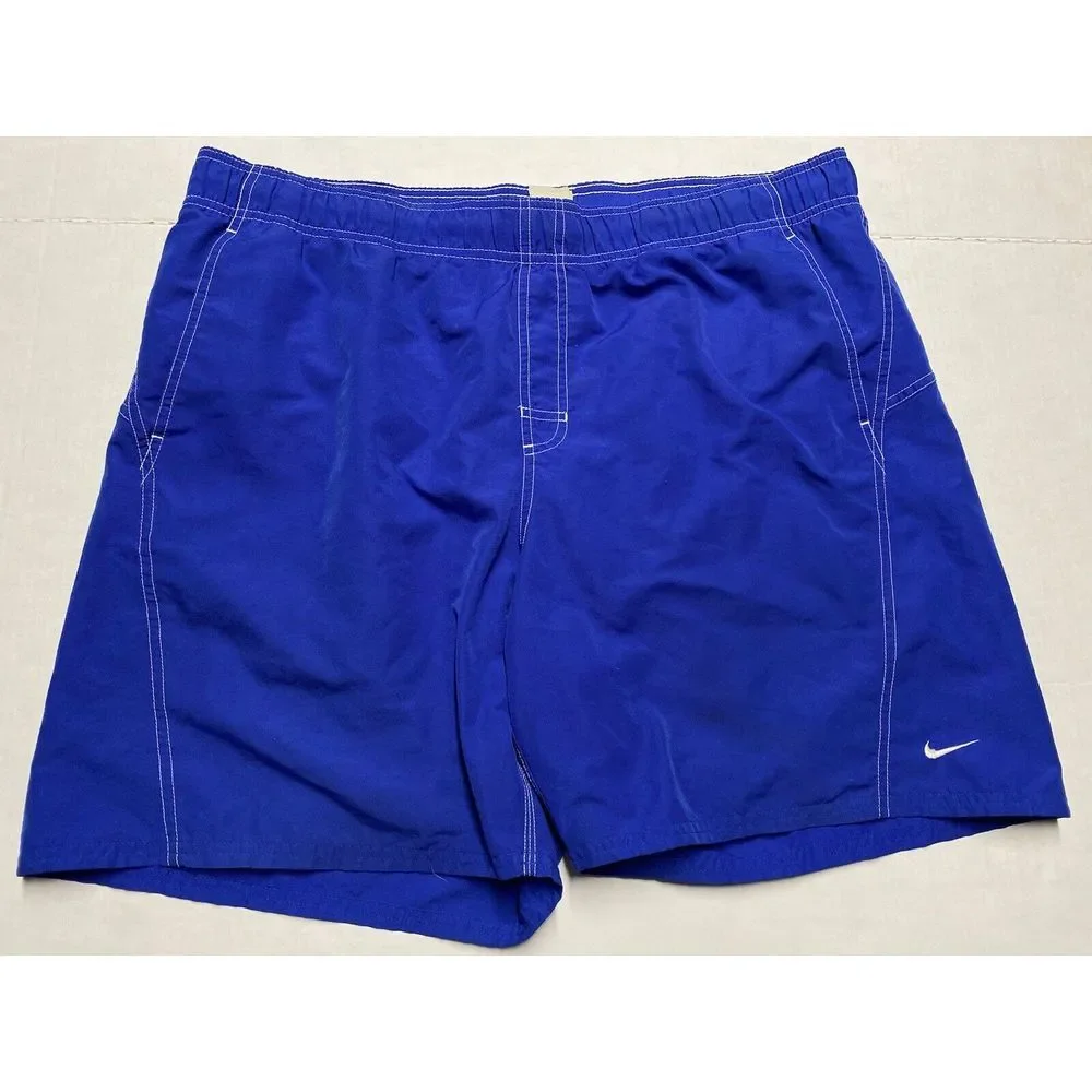 Vintage‎ Nike Swim Trunks Mens XL Blue Pockets Drawstring Lined